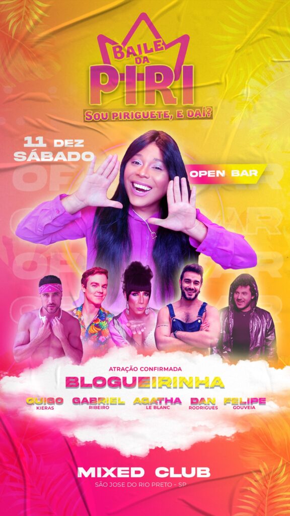 Flyer da Festa Baile da Piri com Blogueirinha